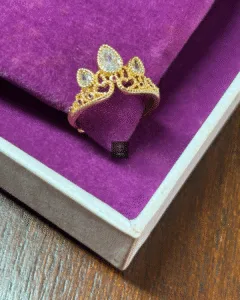 Thea's Royal Tear Drop Crown Adjustable Ring