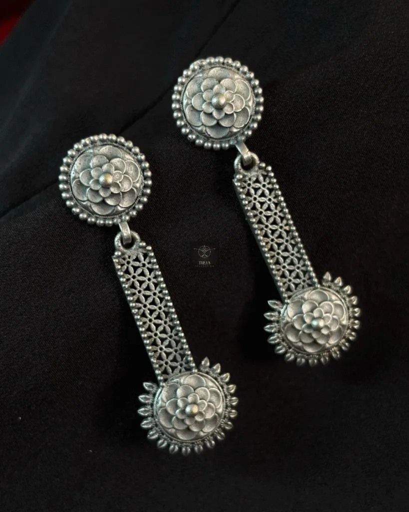 Thea's Rosette Filigree Drop Earrings