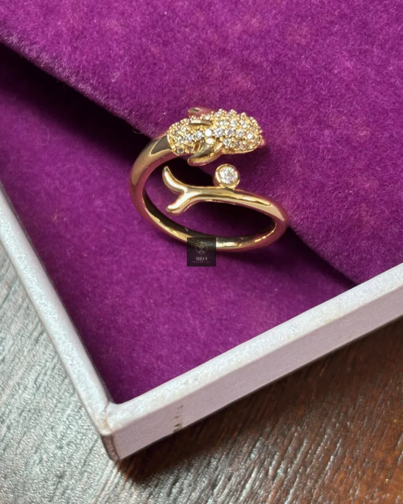 Thea's Golden Dolphin Adjustable Ring