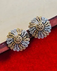 Thea's Dual Tone Sunburst Statement Studs
