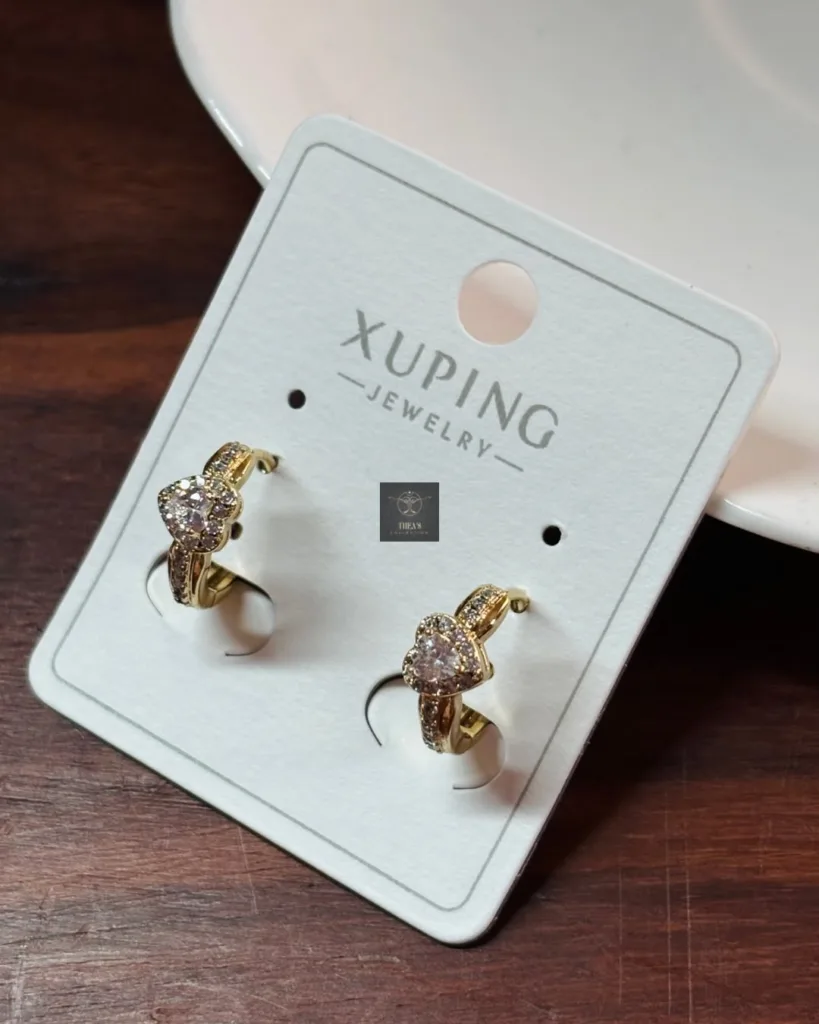 Thea's Crystal Heart Huggies