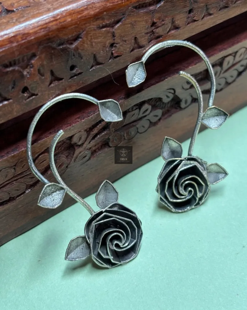 Thea's Midnight Rose Earcuffs