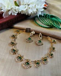 Thea's Emerald Cascade Necklace Set